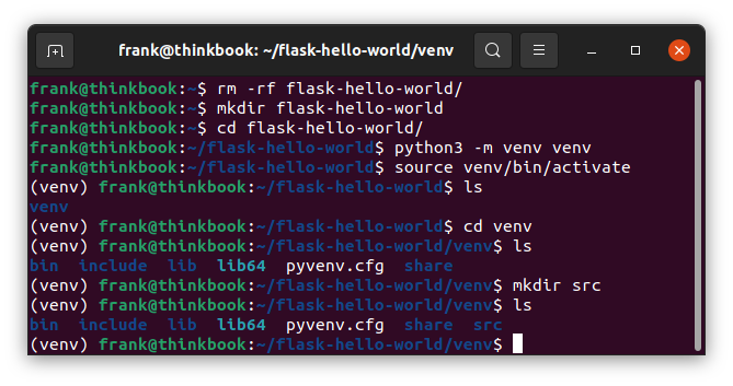 Create new Python Flask project 